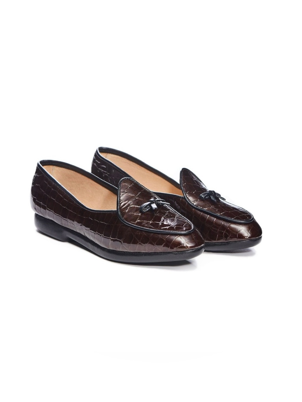 Belgian Shoes loafers in Croco Patent 🤎